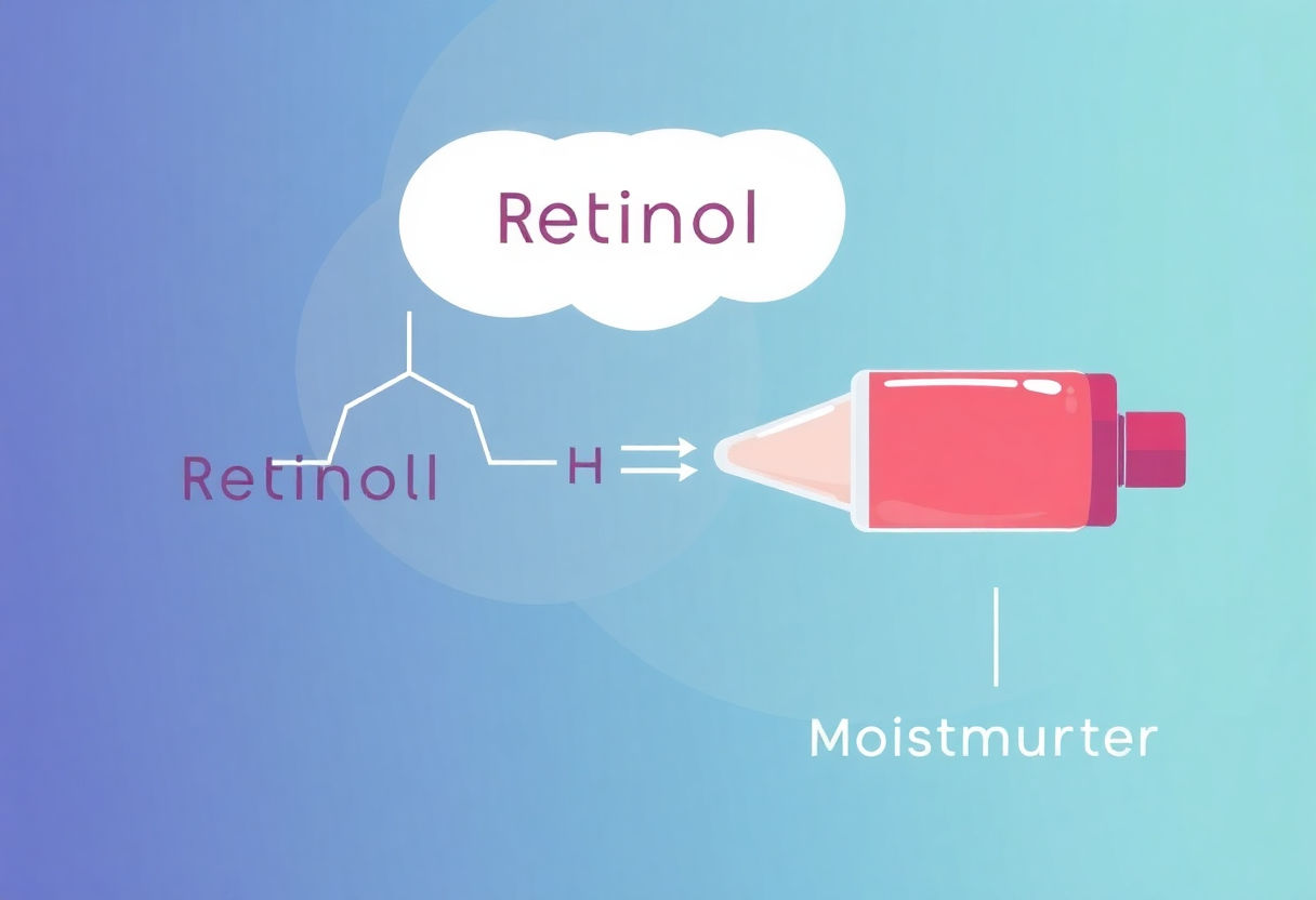 Chemical diagram illustrating retinol and moisturizer interaction