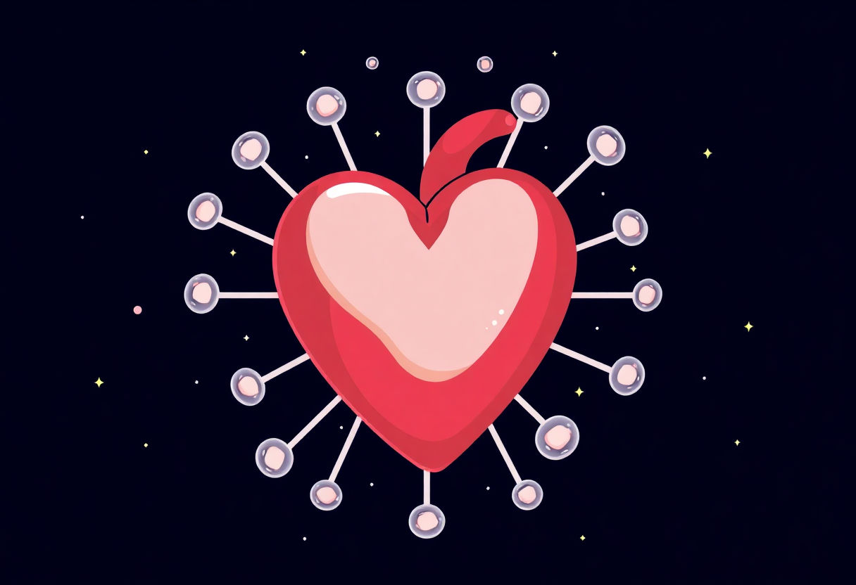 Heart surrounded by magnesium atoms