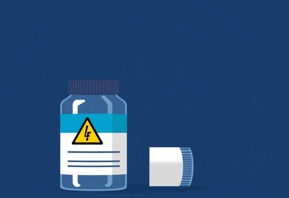Warning label on medication bottle