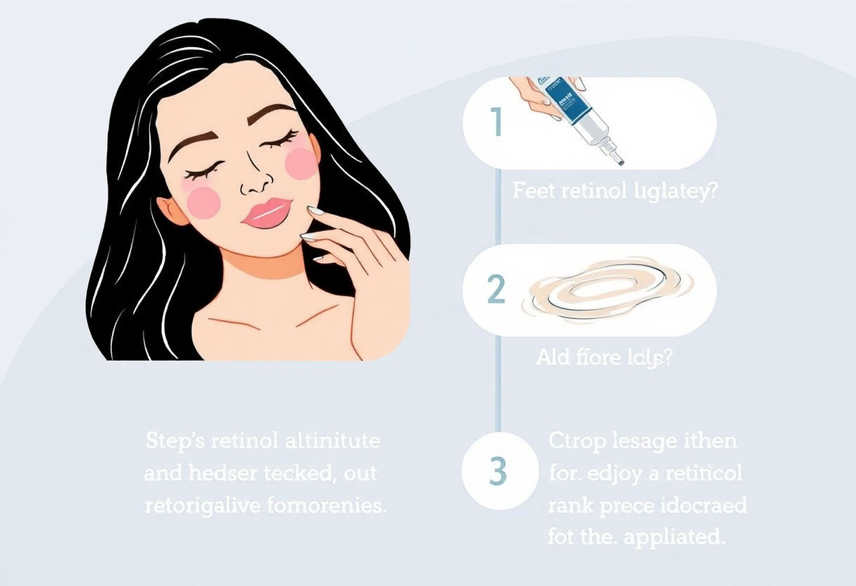 Illustration of retinol application steps