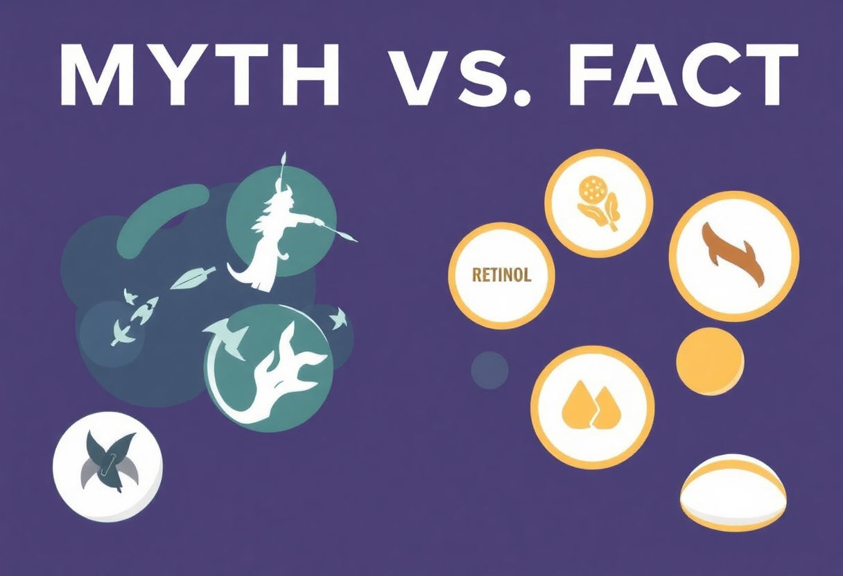 Myth vs Fact graphic related to retinol.