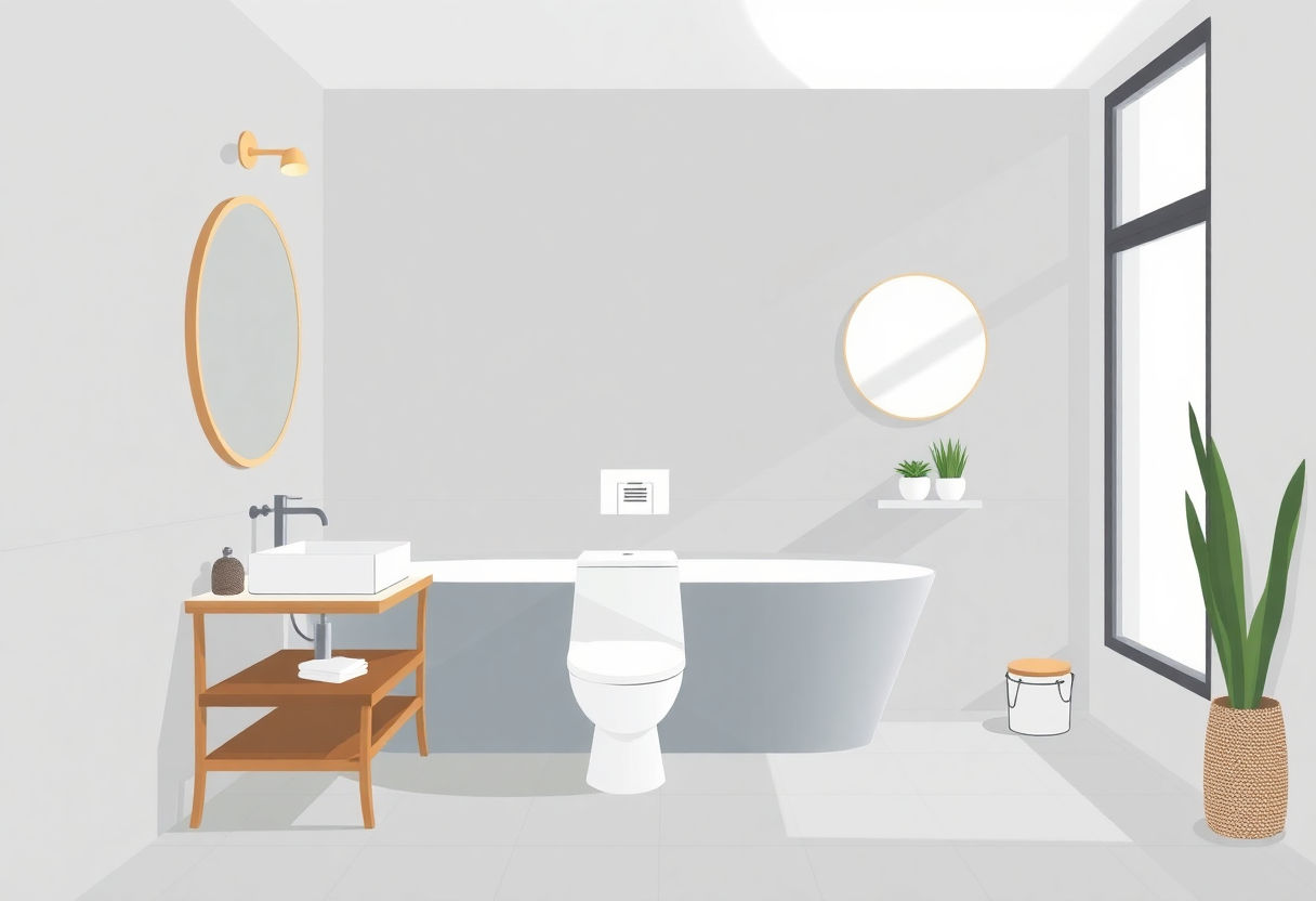 Bagno in stile minimalista e classico
