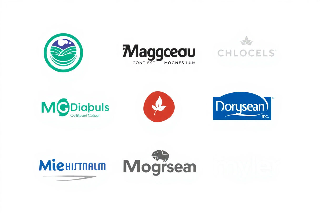 Logos of top magnesium supplement brands
