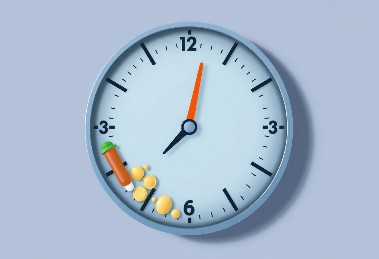 Clock showing ideal supplement intake time
