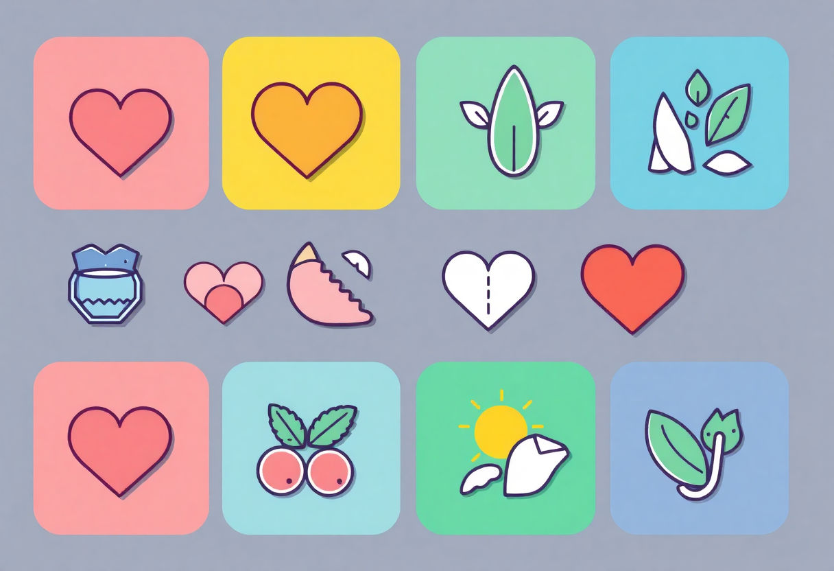 Icons representing health benefits