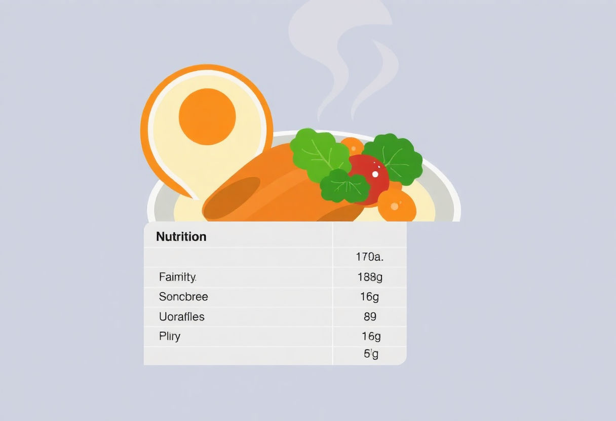 Informazioni nutrizionali per il piatto