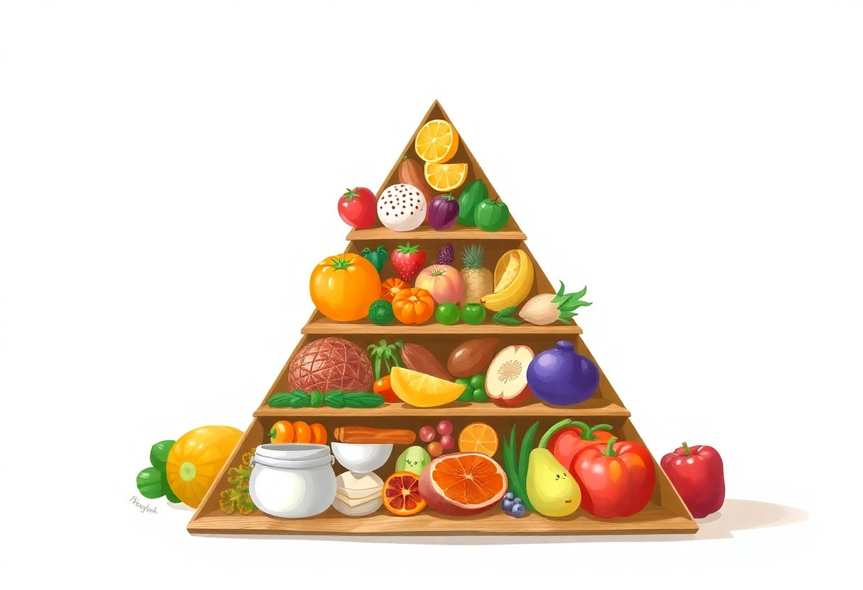 Illustration of children's nutritional pyramid