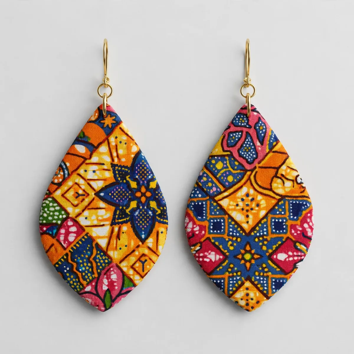 Ankara Print Drop Earrings