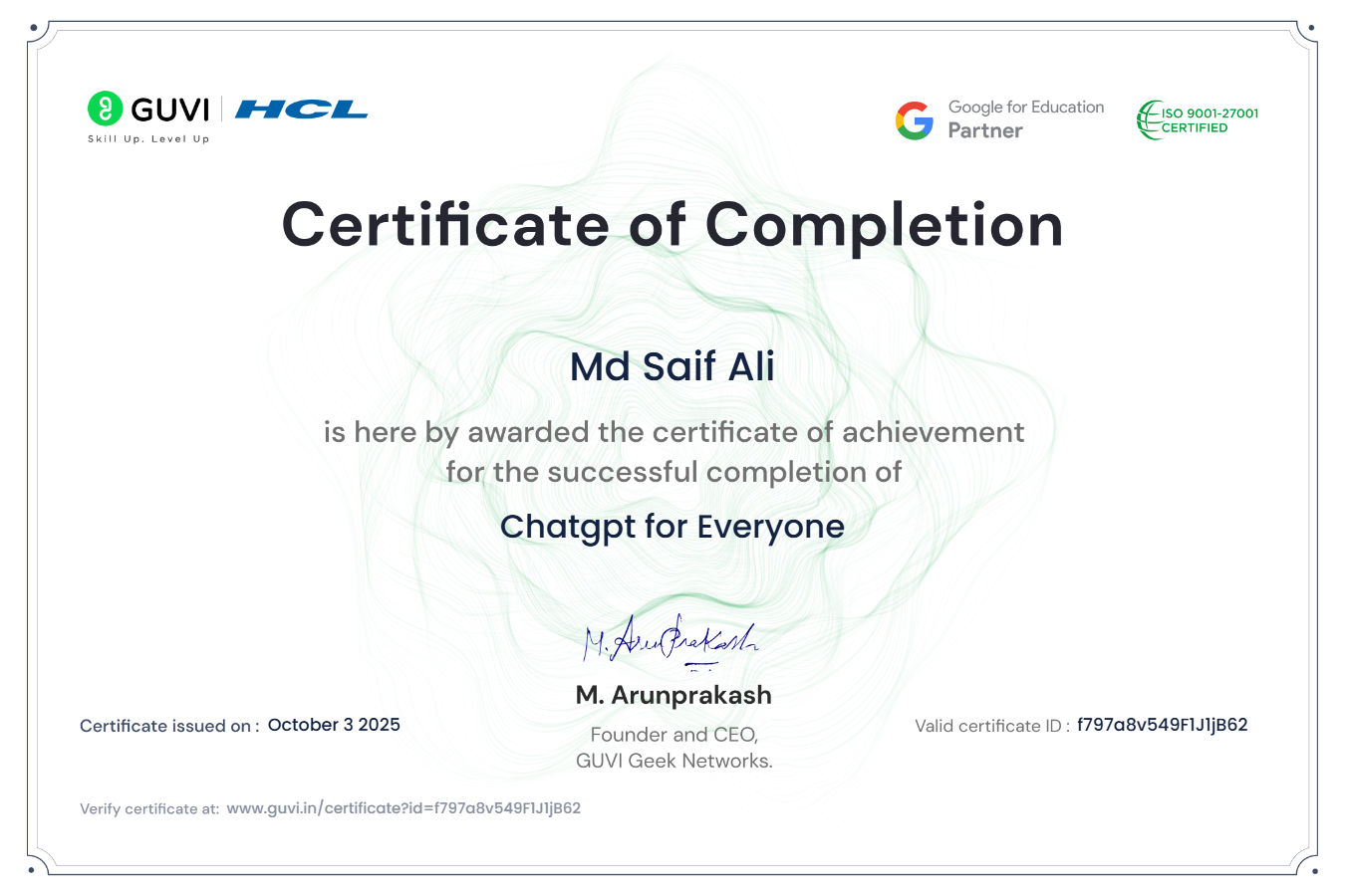 Certificate 3
