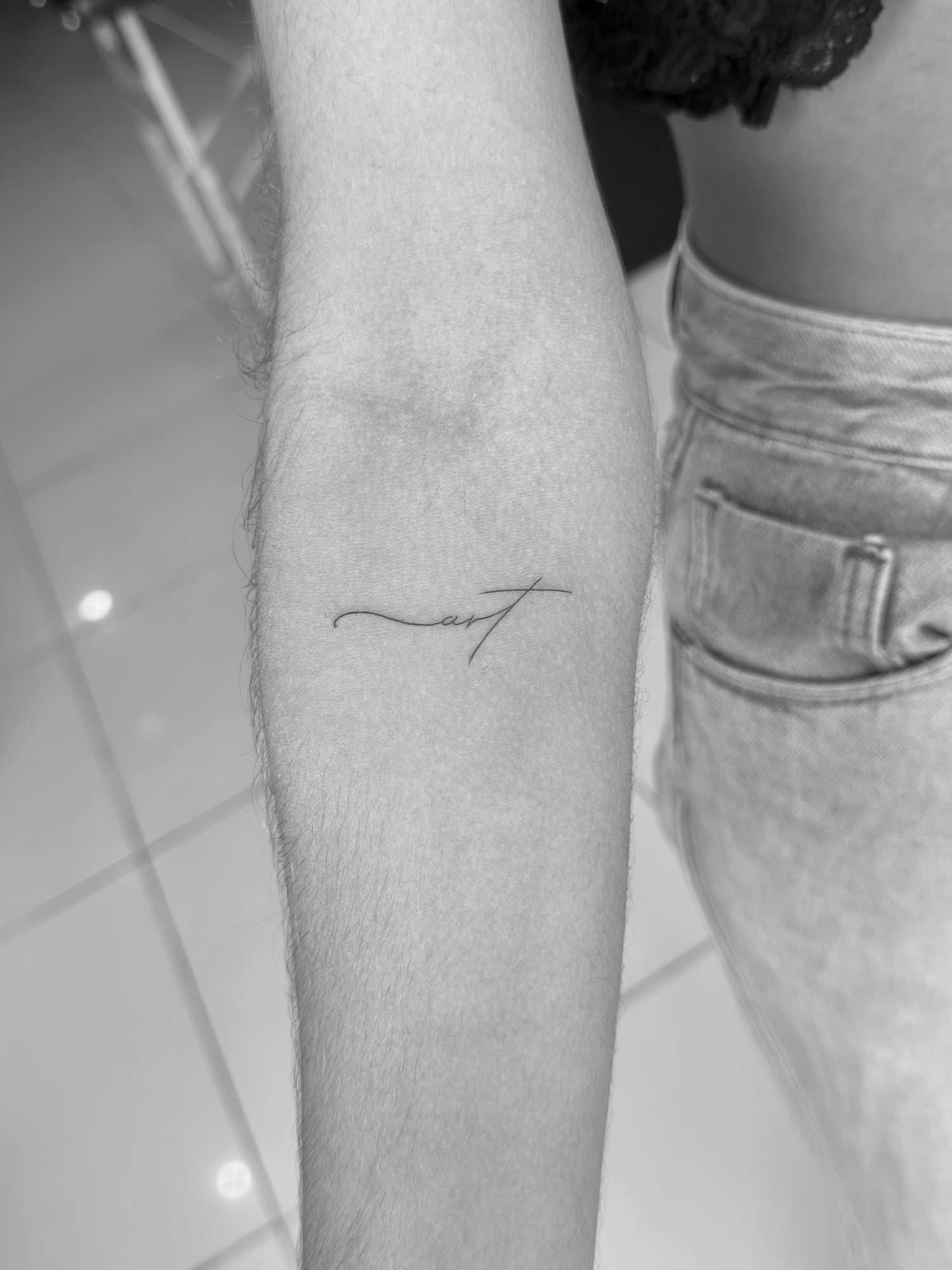 Fine line tattoo