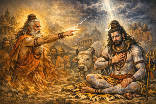 4 lord Sri Siva being Cursed by Brighu.