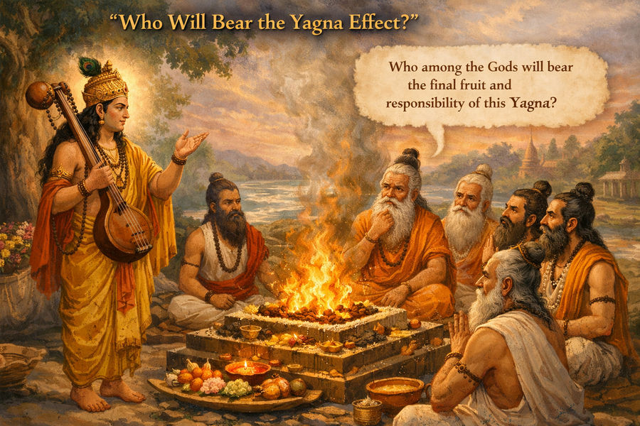 Narada Asks: Who Will Bear the Yajna Effect?