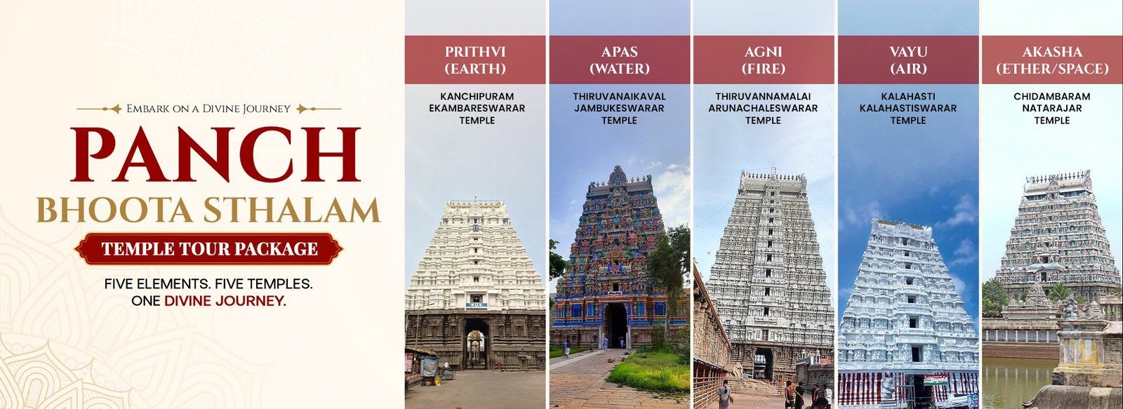 Pancha Bhoota Sthalam Temples Tour Package