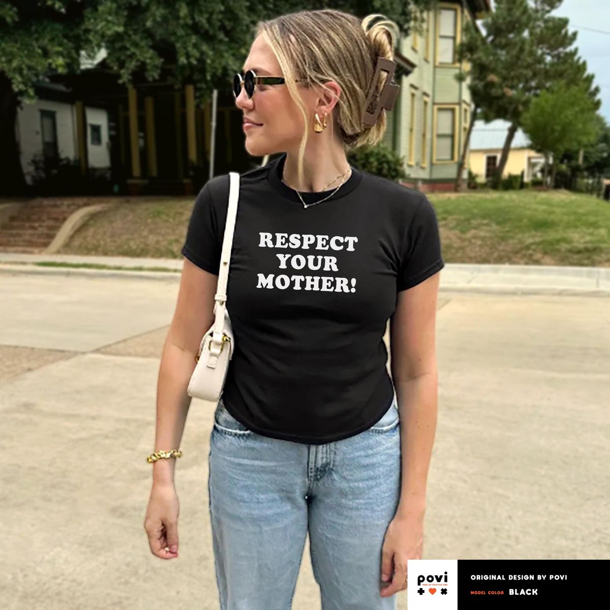 Clothing - Respect Your Mother Baby Tee, Statement Slogan Graphic Shirt Gift Women, Sassy Saying Shirt - Personalized Etsy Final_9