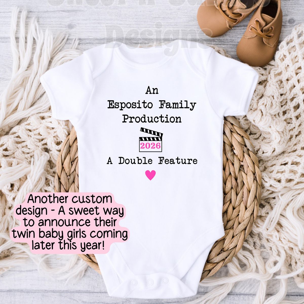 Clothing - Custom Cinema Onesie® | Baby Shower Gift | Personalized Baby Onesies® | A Mom and Dad Production | Pregnancy Announcement | New Mom Gift - Personalized Etsy Final_12