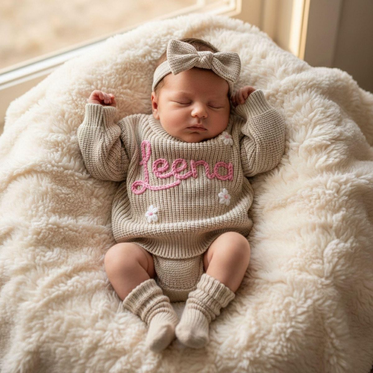 Clothing - Baby Name Sweater: Custom Embroidered Newborn Sweater - Personalized Etsy Final_1