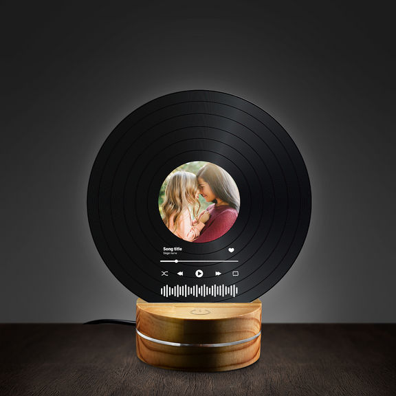 Personalized Record Display Night Light Anniversary Gift Music Record Gift Vinyl Record Night Light Music Lovers Light Gift 25130