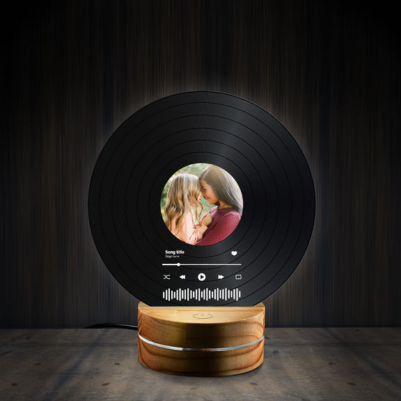 Night Light - Personalized Record Display Night Light Anniversary Gift Music Record Gift Vinyl Record Night Light Music Lovers Light Gift 25130_1