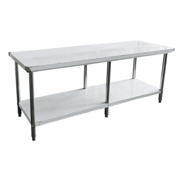 Stainless Steel Work Top with 6(38mm-diameter) Round Tube Legs + 1 Under shelf 2000x600x860mm