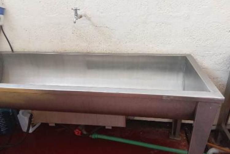Stainless Steel Wash Trough Sink with Large Bowl(1200x500x400mm) + Bracing All Sides + 4 Square Legs