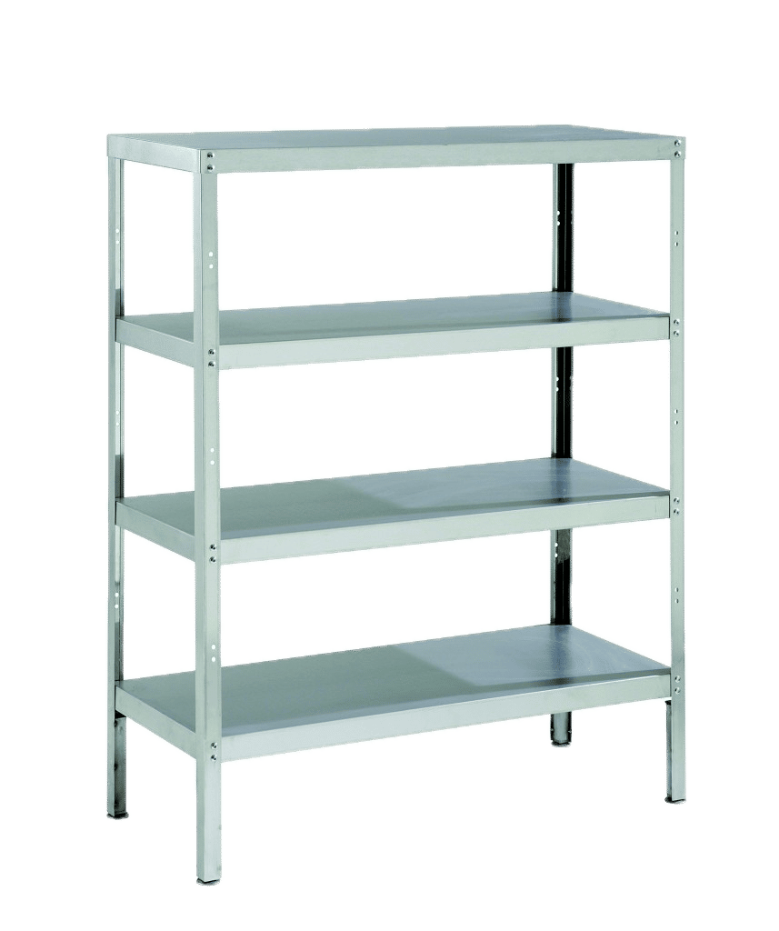 Stainless Steel 4-tier Rack with Solid Shelves Size 1100x600x1800