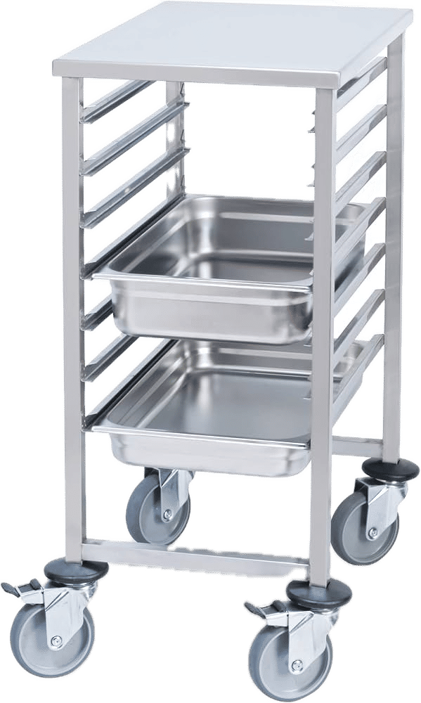 Stainless Steel GN Low Boy Trolley for Tray Size 600x400