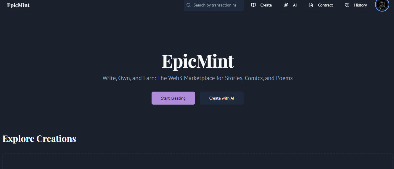 EpicMint – Web3 NFT Marketplace (Hackathon)