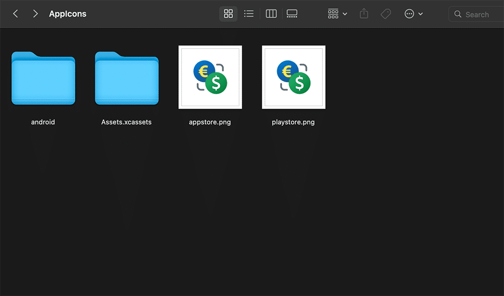 Archivos generados por App Icon Generator