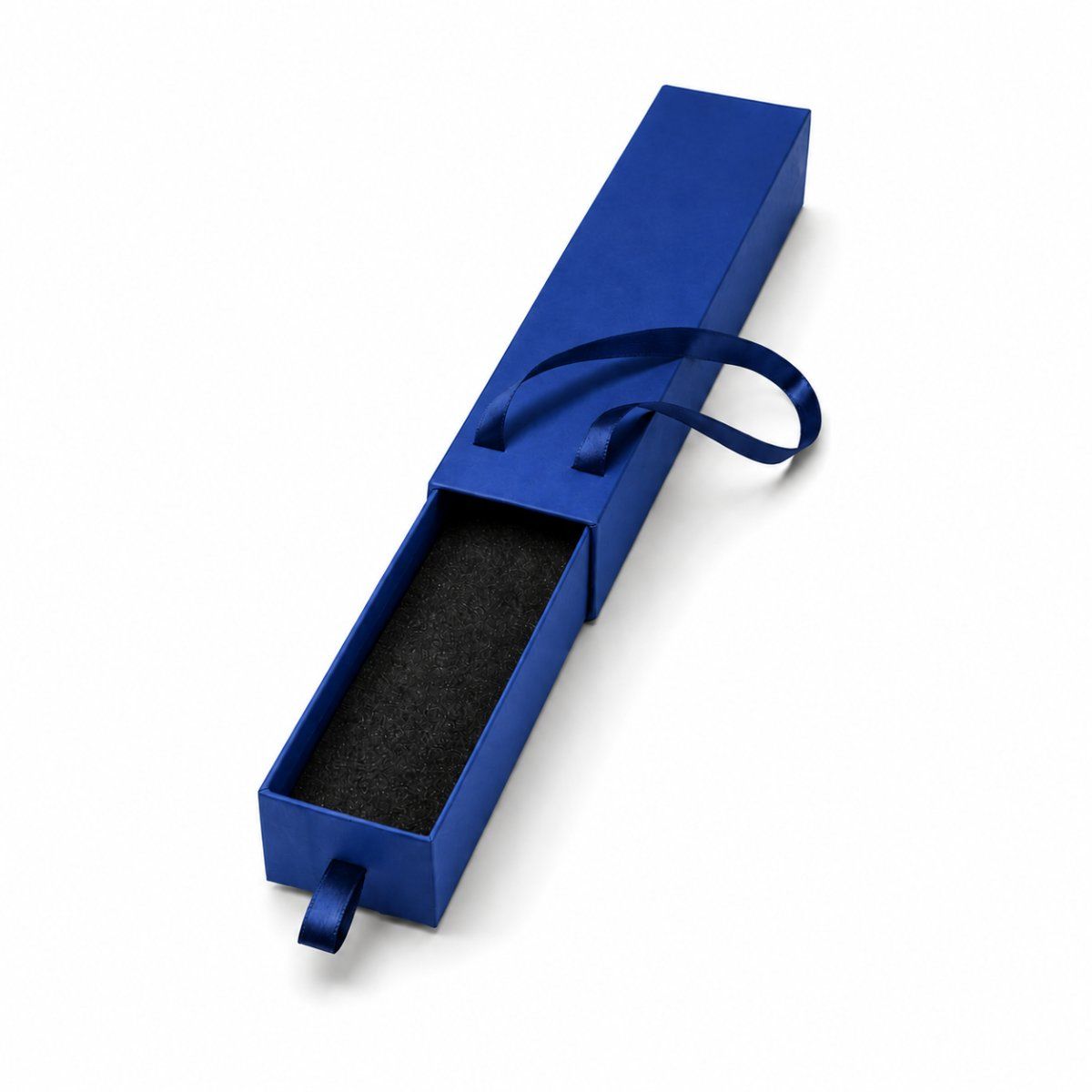 Big Chain Box Drawer with Handle in blue — detail view | custom rigid jewellery box, Jaipur
