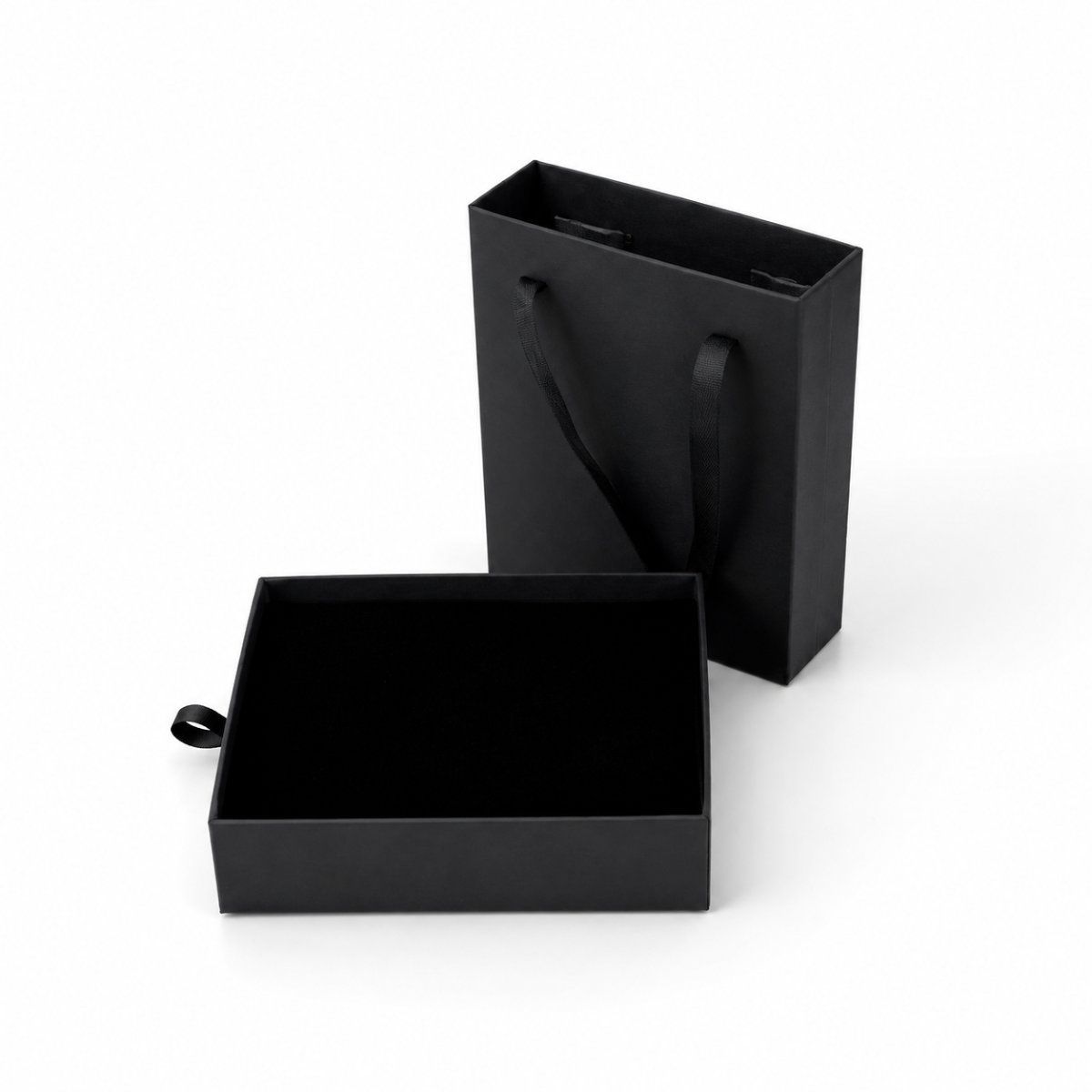 Pendant Set Box Drawer with Handle in custom colour — side view | custom rigid jewellery box, Jaipur