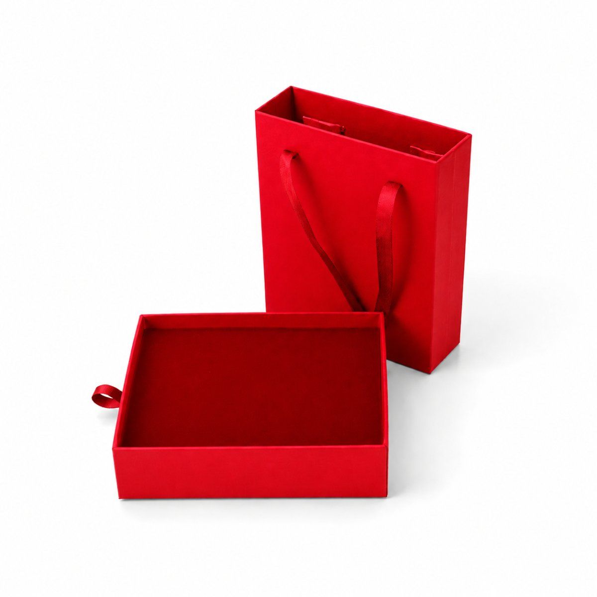 Pendant Set Box Drawer with Handle in custom colour — close-up view | custom rigid jewellery box, Jaipur