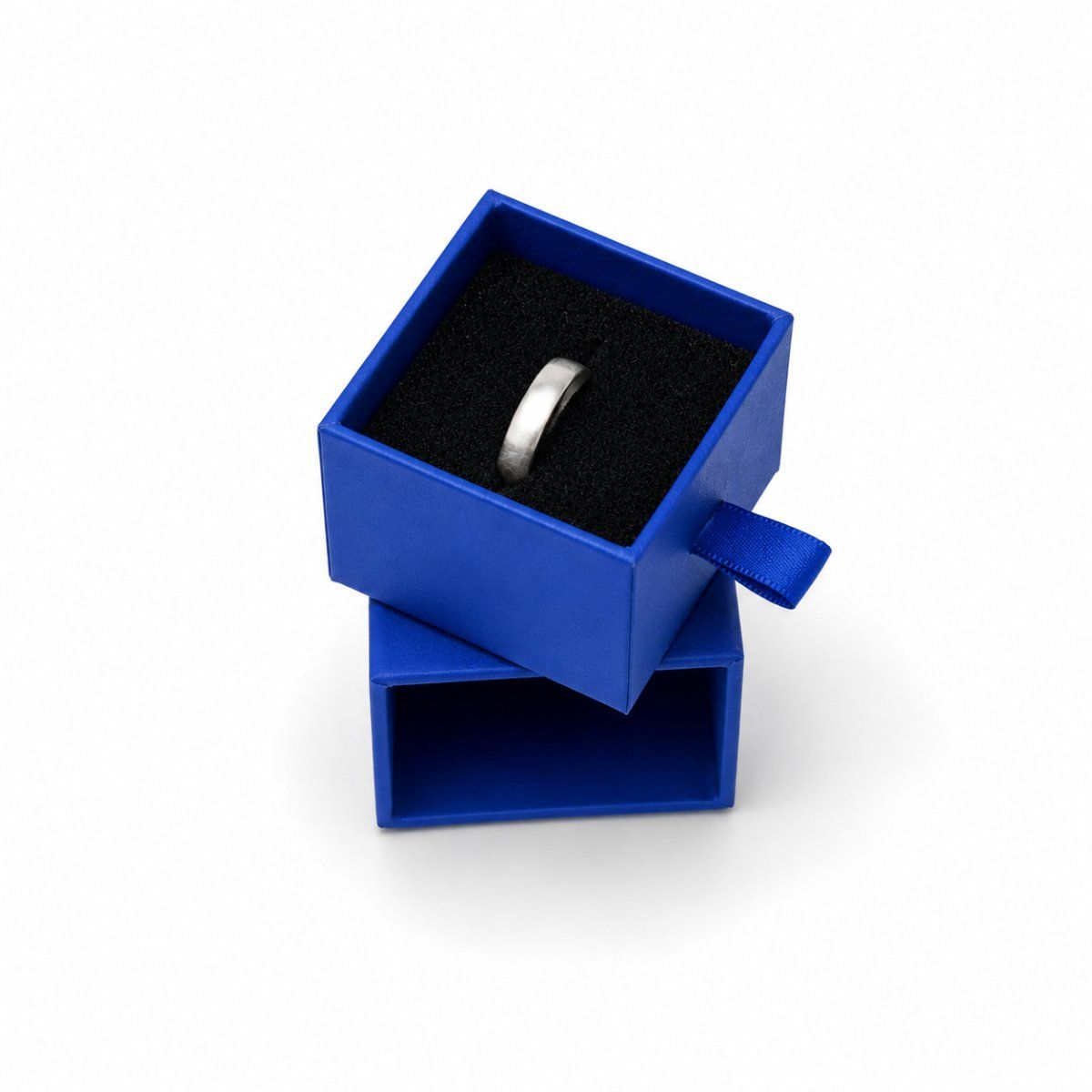 Ring Box Drawer in blue — side view | custom rigid jewellery box, Jaipur