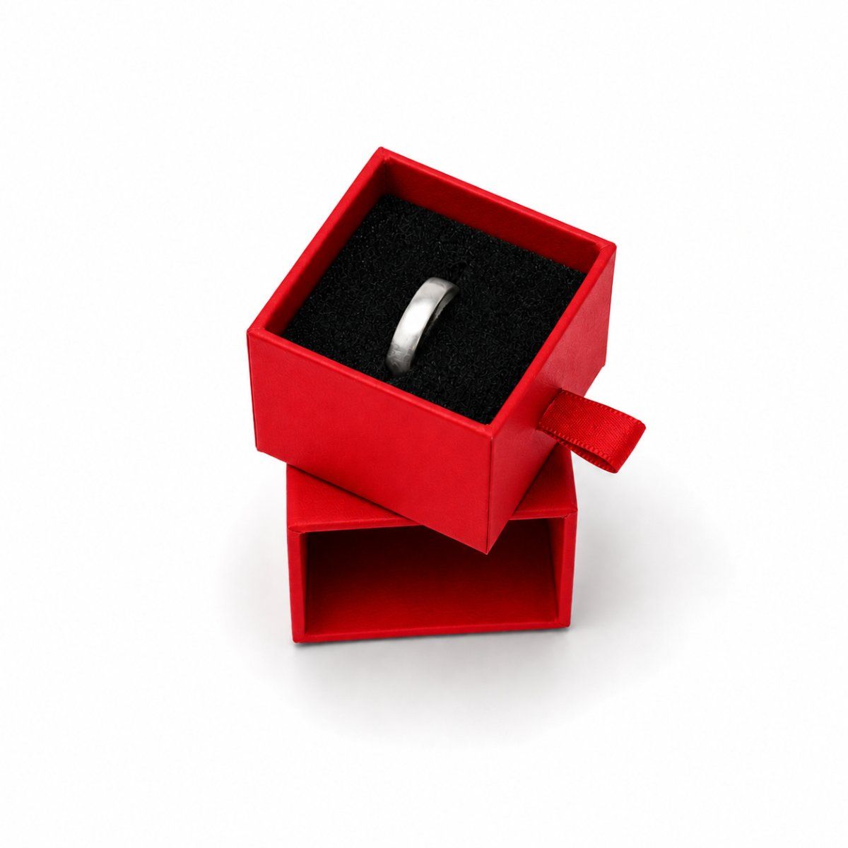 Ring Box Drawer in red — back view | custom rigid jewellery box, Jaipur