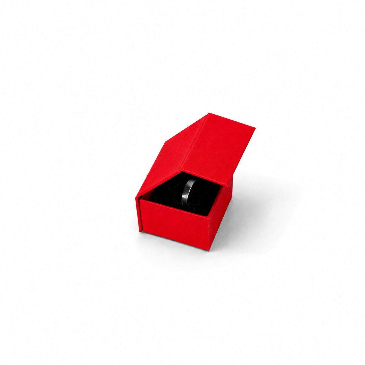 Ring Box with Magnetic file (Three Flap) in custom colour — back view | custom rigid jewellery box, Jaipur