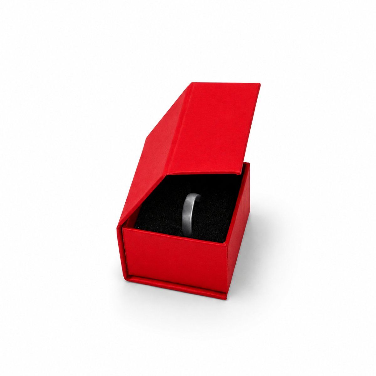 Ring Box with Magnetic file (Four Flap) in custom colour — back view | custom rigid jewellery box, Jaipur