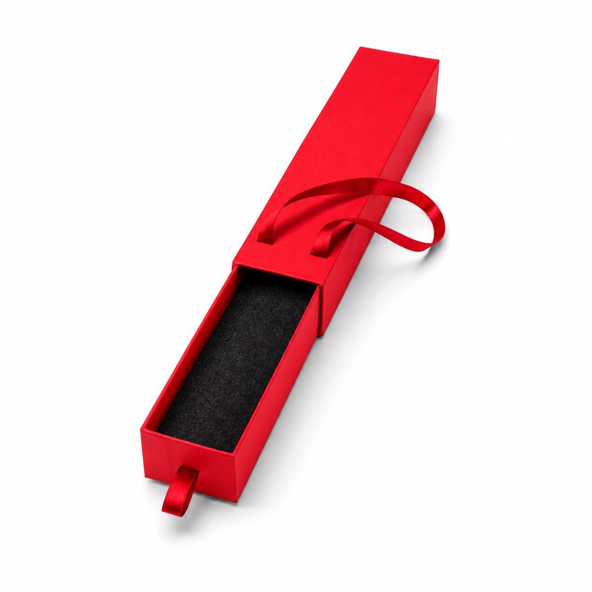 Small Chain Box Drawer with Handle in red — close-up view | custom rigid jewellery box, Jaipur