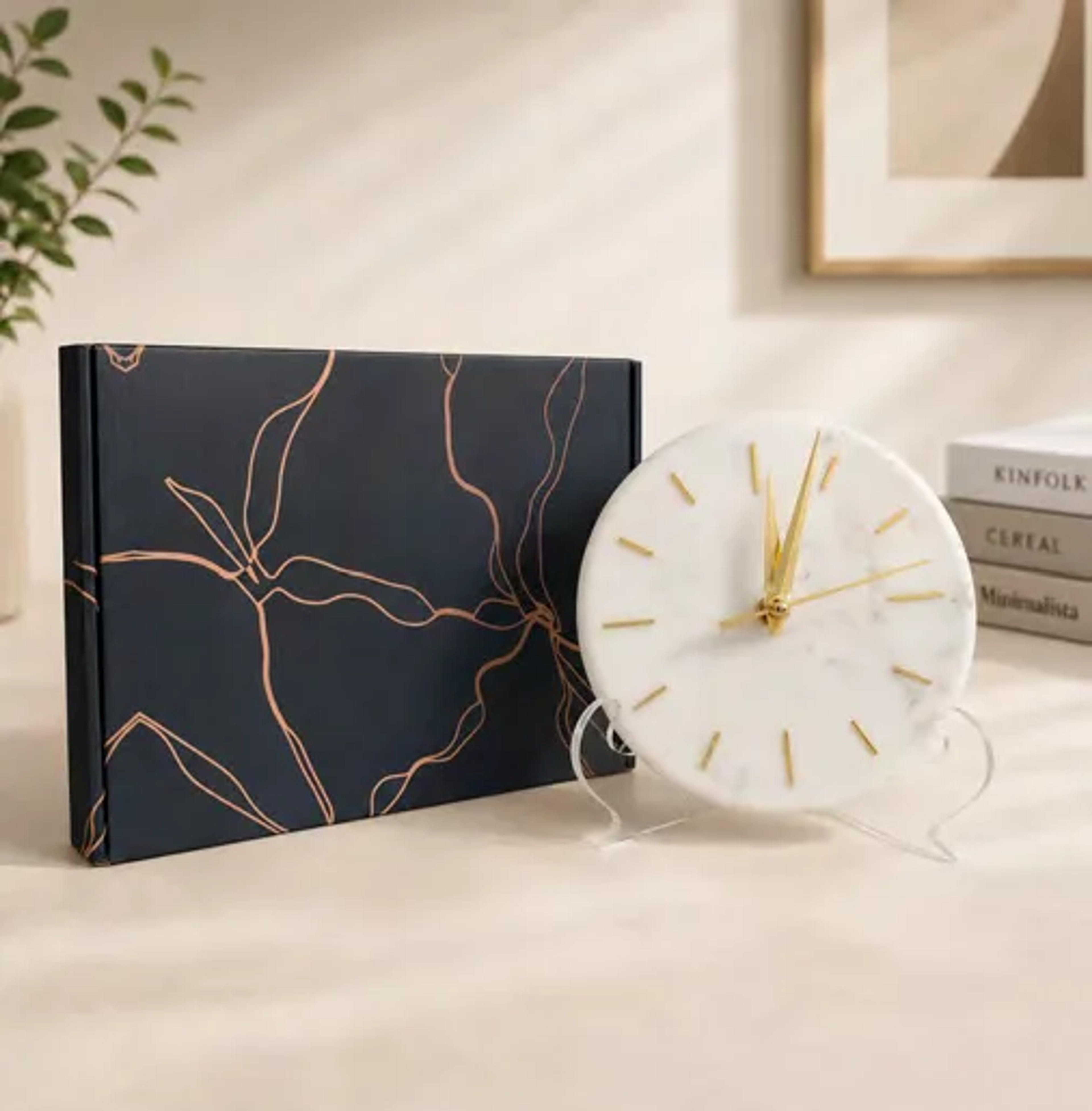 Marble Clock — Office Essentials corporate gift
