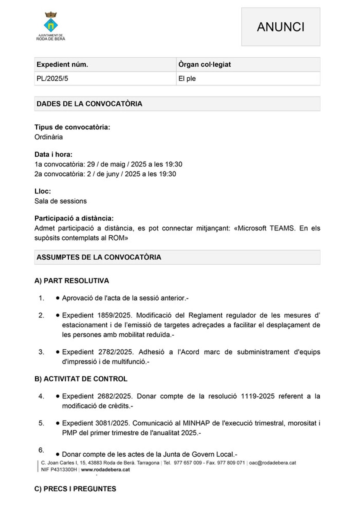 Ple 2025/5