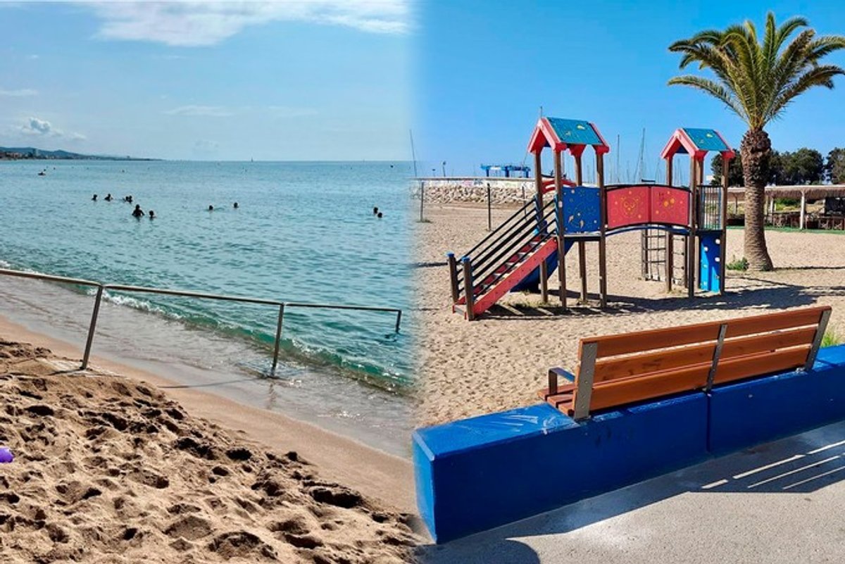 L’Ajuntament instal·la una barana a la platja Costa Daurada i respatllers al passeig marítim