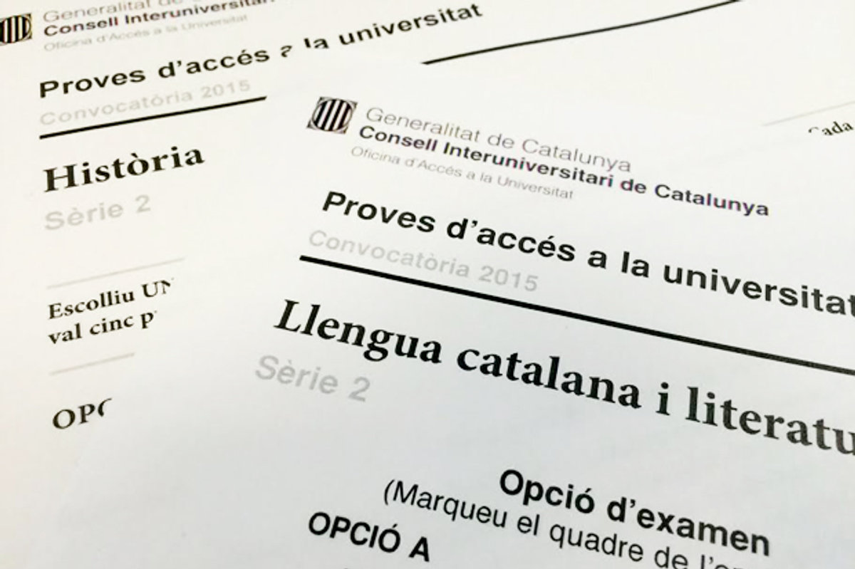 Selectivitat Proves d'accés a la universitat PAU