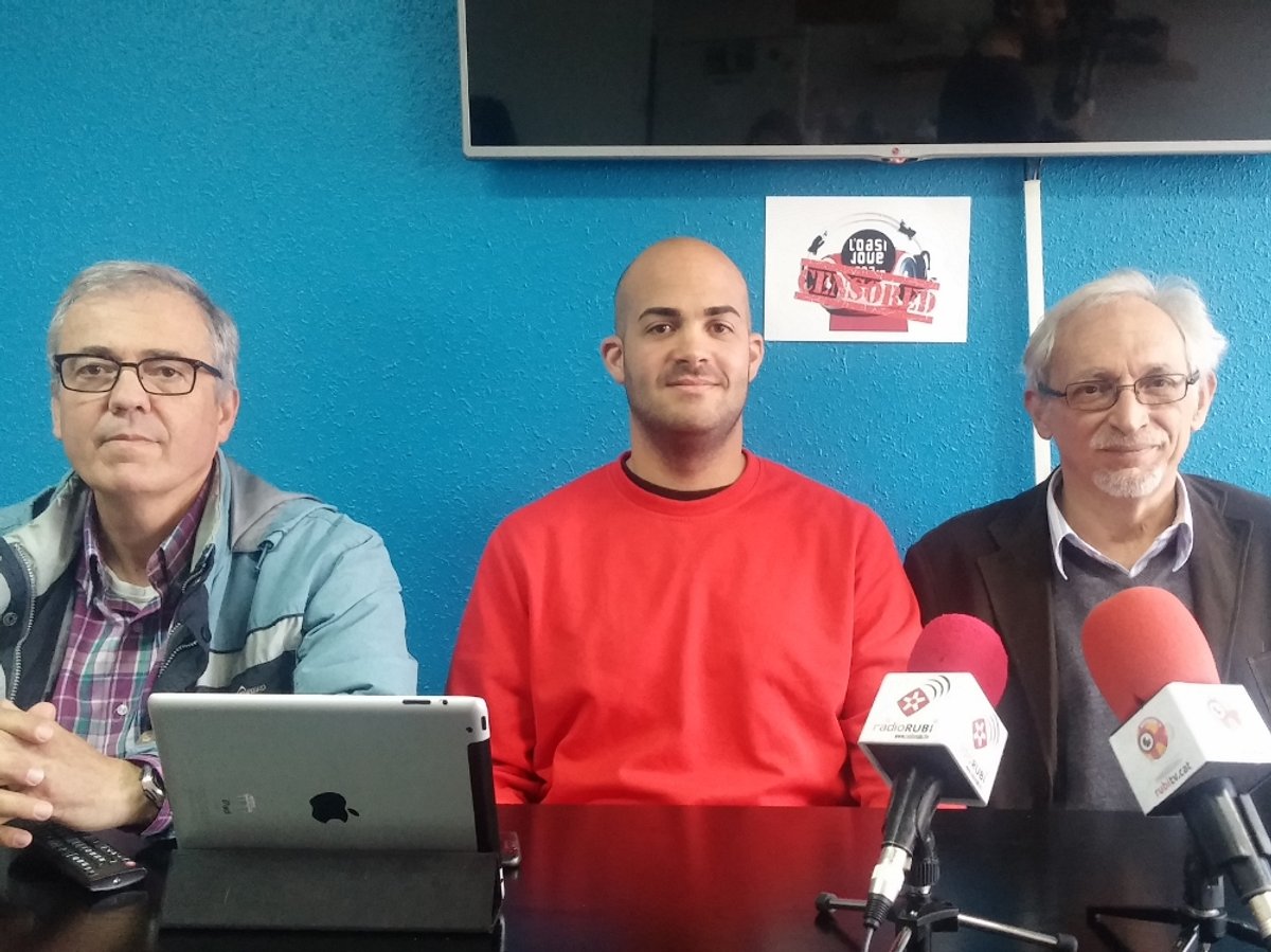 Joan Carles Boronat, Isaac Fernández i Rafa Paéz, a la seu del PP de Rubí