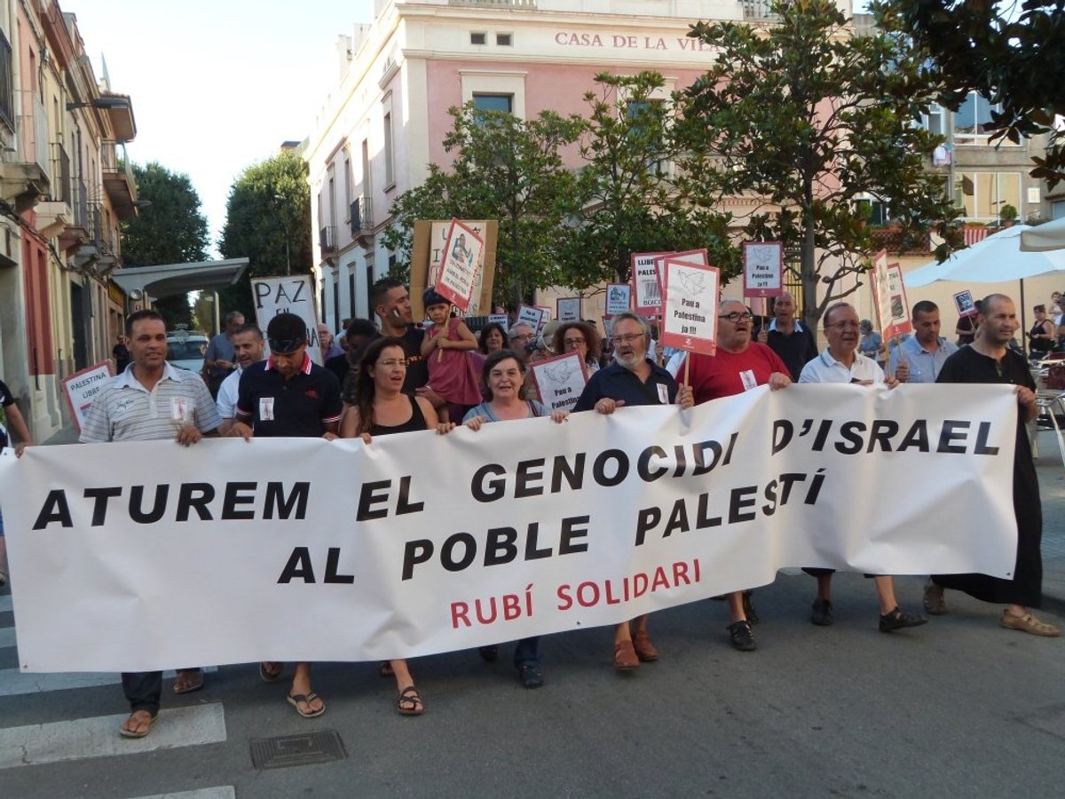 La capçalera de la manifestació d'aquest dijous 31 de juliol