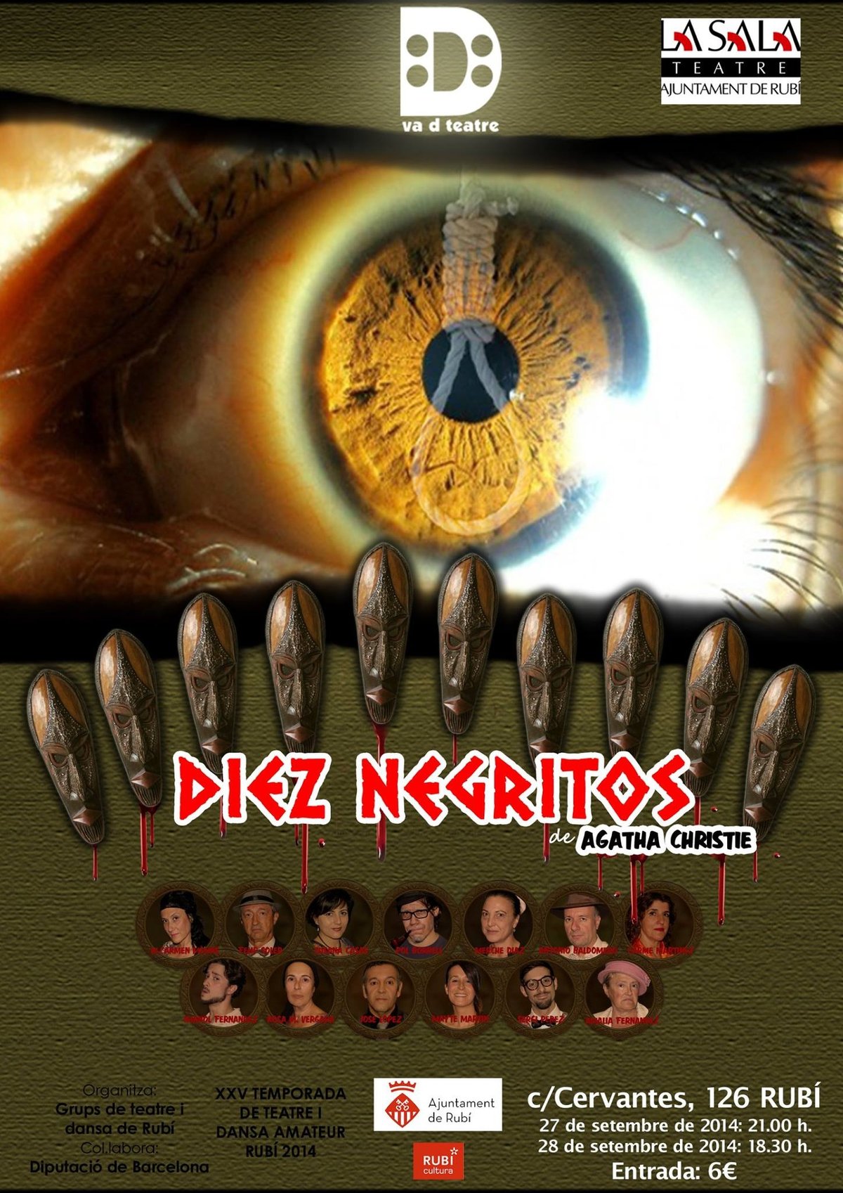 Cartell de l'obra Diez negritos de la companyia Va D teatre
