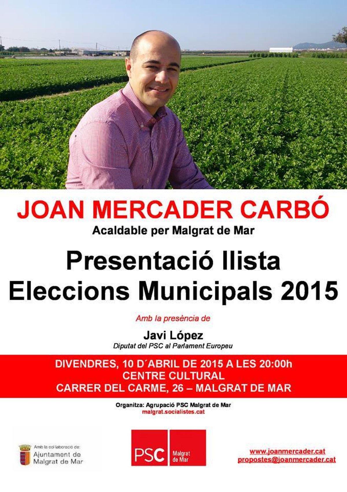 El PSC presentarà públicament la llista per a les eleccions municipals avui