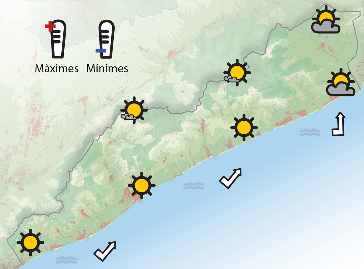 Dissabte amb núvols a primera hora i sol la resta del dia