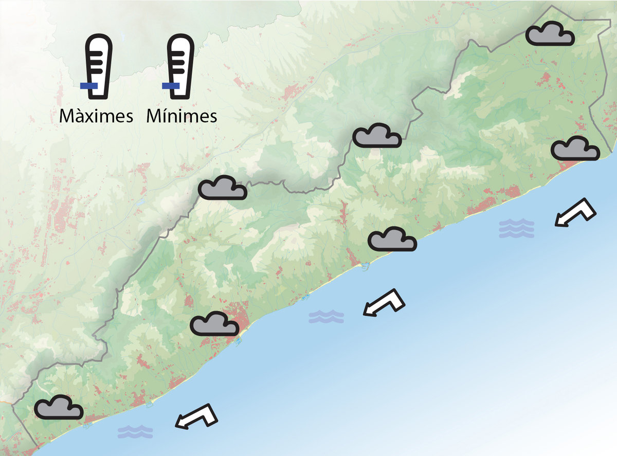 Dimarts amb nuvolositat a tot el Maresme i baixada de temperatures