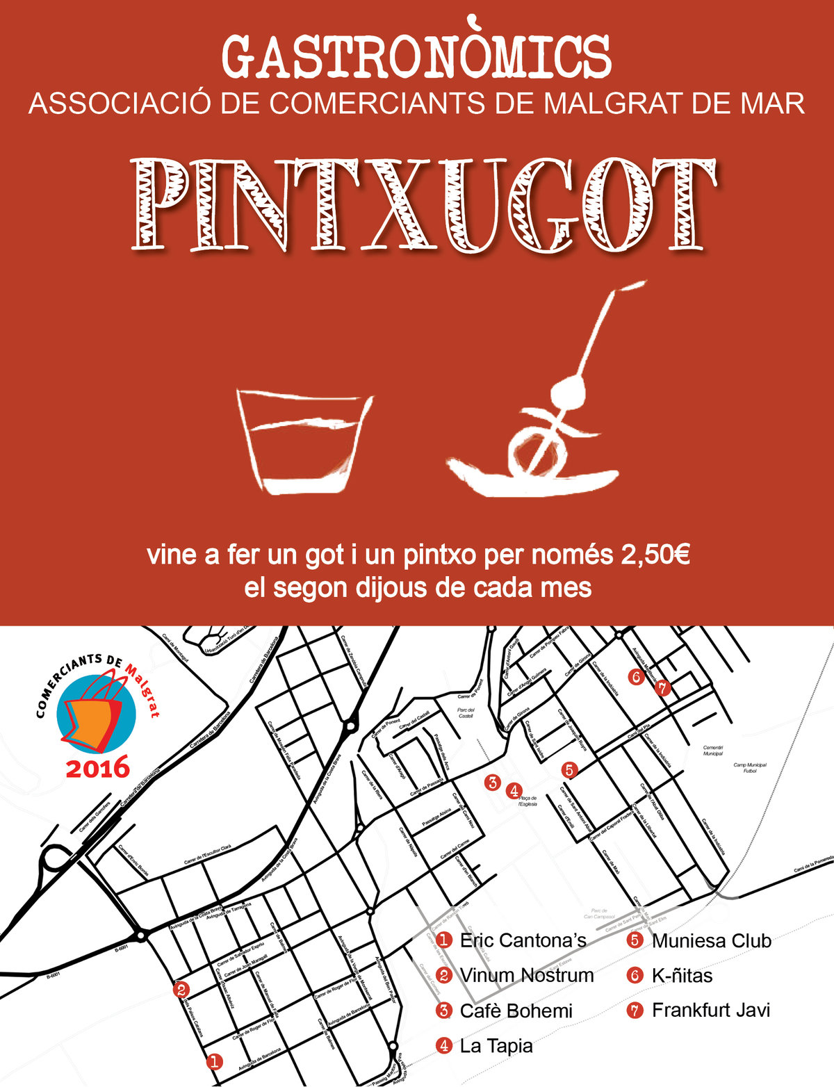 7 locals de Malgrat engeguen la proposta gastronòmica 'Pintxugot'