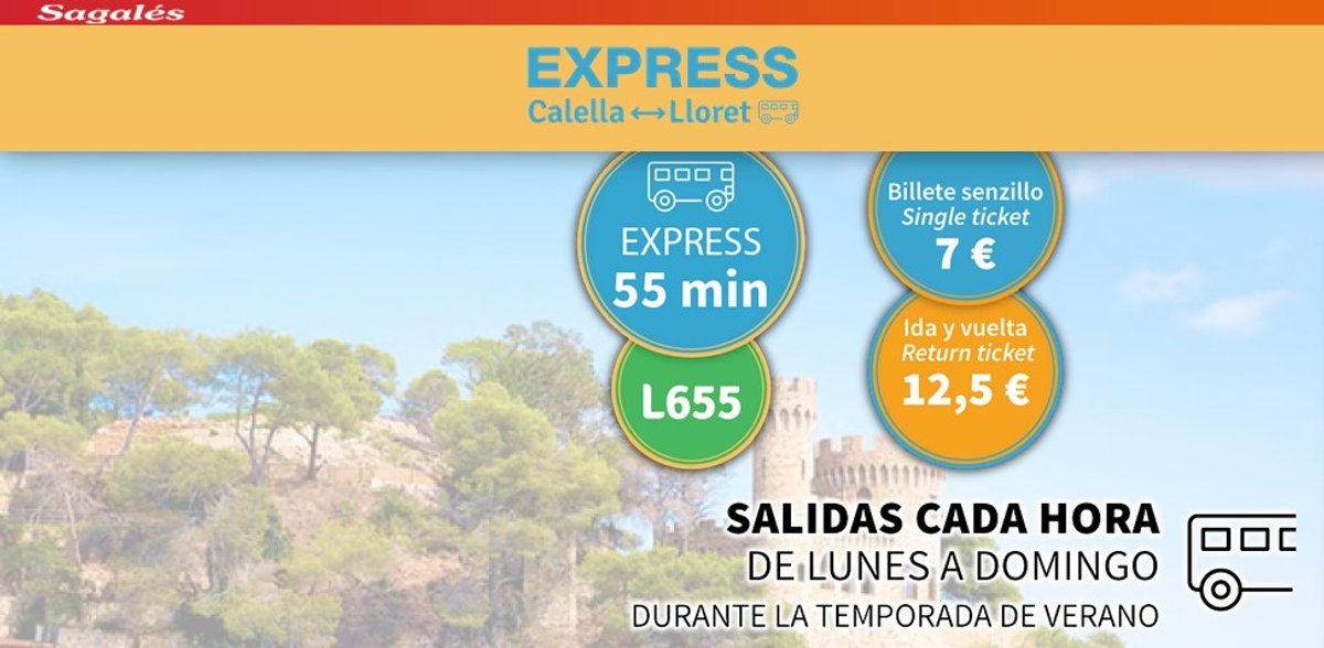 Malgrat de Mar té 3 parades del nou servei de Bus Express entre Lloret de Mar i Calella