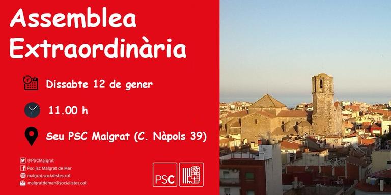 [ÀUDIO] El PSC de Malgrat de Mar convoca una assemblea extraordinària per obrir el procés de primàries