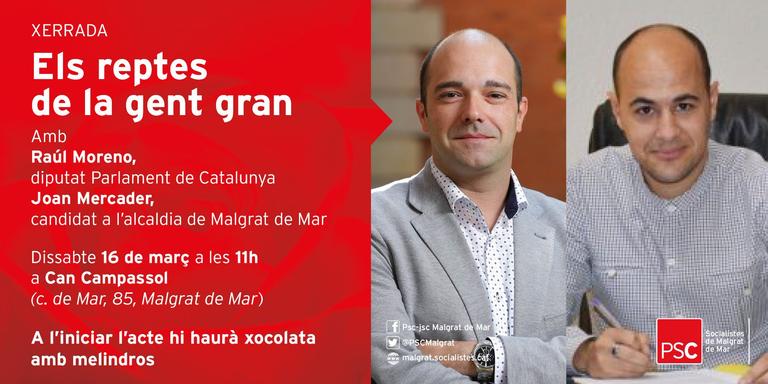 [ÀUDIO] El PSC organitza una xerrada per abordar els reptes de la gent gran